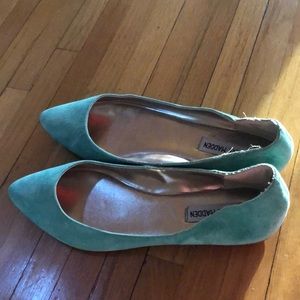 Turquoise Pointed Toe Steve Madden Flats